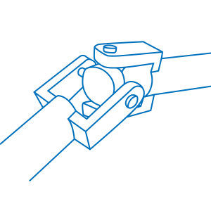 Line drawing of a basic pin-type universal joint