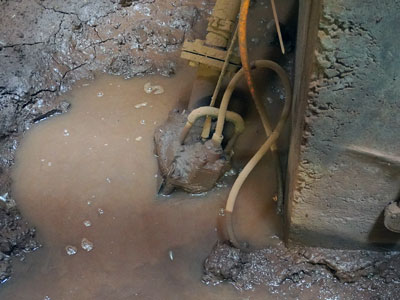Audex submersed pump in a sump